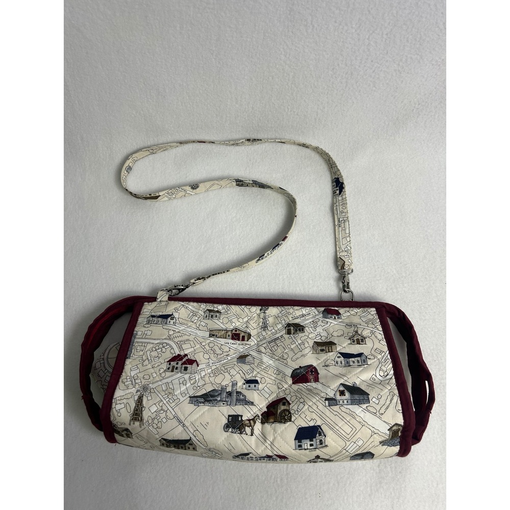Americana Bird-in-Hand Village Inn Women Small Cream Quilted Crossbody Bag